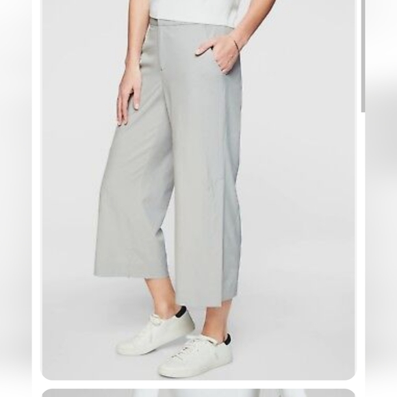 Athleta Tribeca  Tern Gray Cropped Wide Leg Pants Size 4 - Picture 15 of 16
